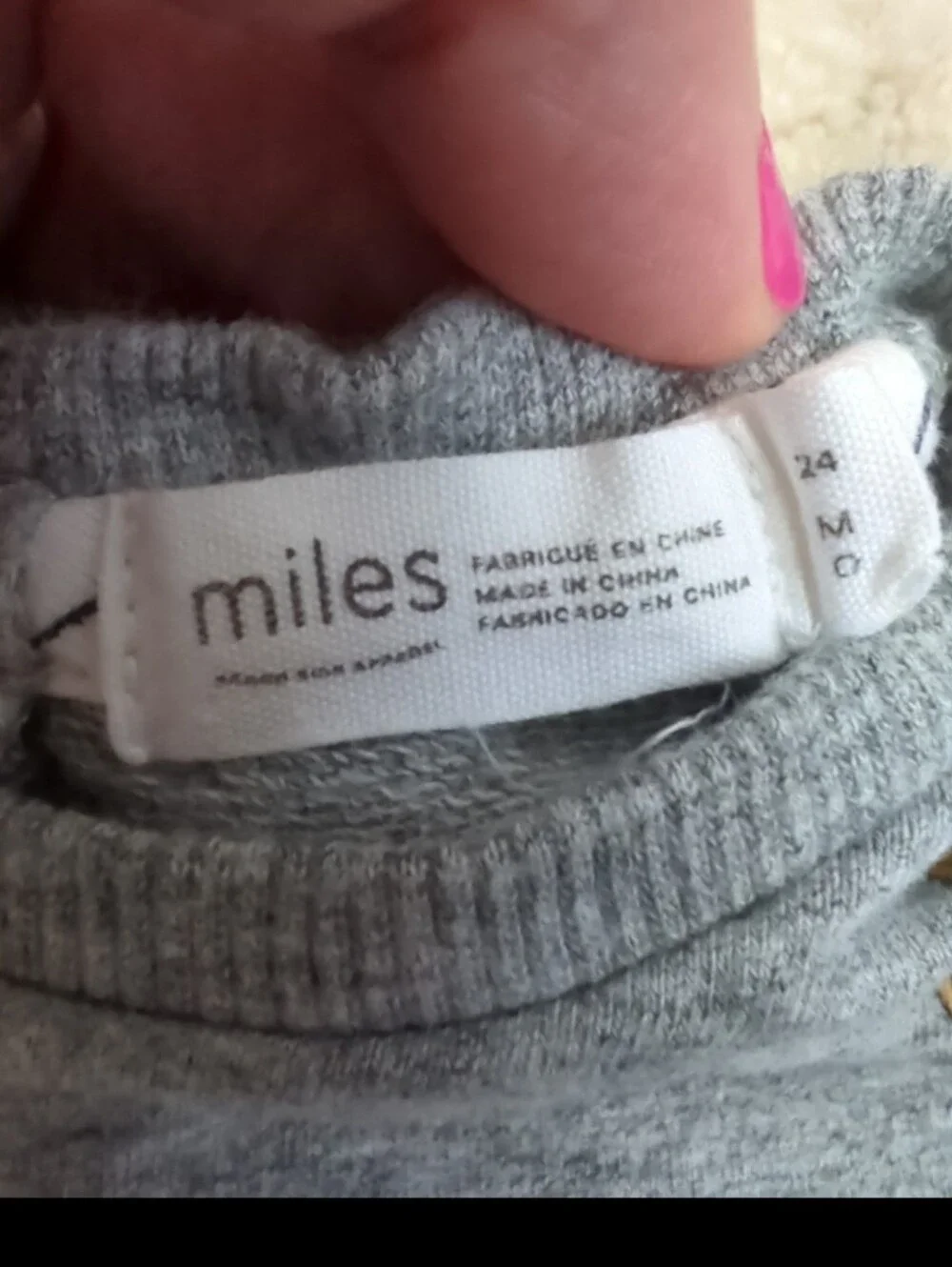Girls' Gray Pencil-Print Ruffle Sweatshirt